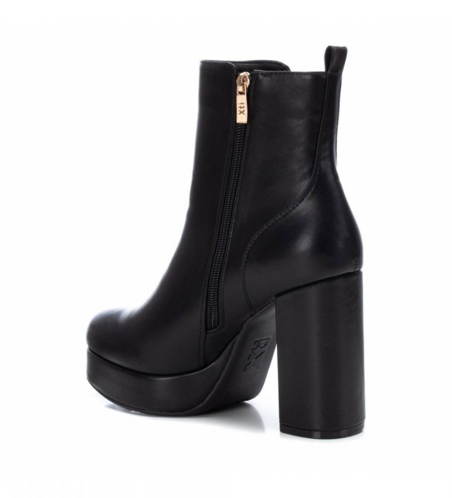 Botas casuais pretas de cano curto Xti - Altura do salto: 10 cm -