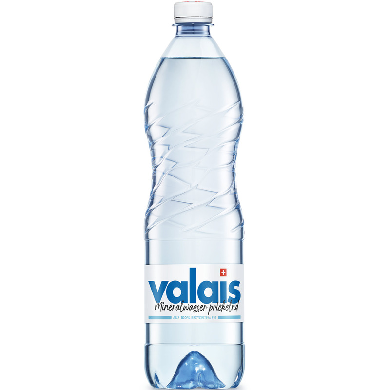 Valais Wasser blau, mit Kohlensäure, 100 cl, 6 Stück