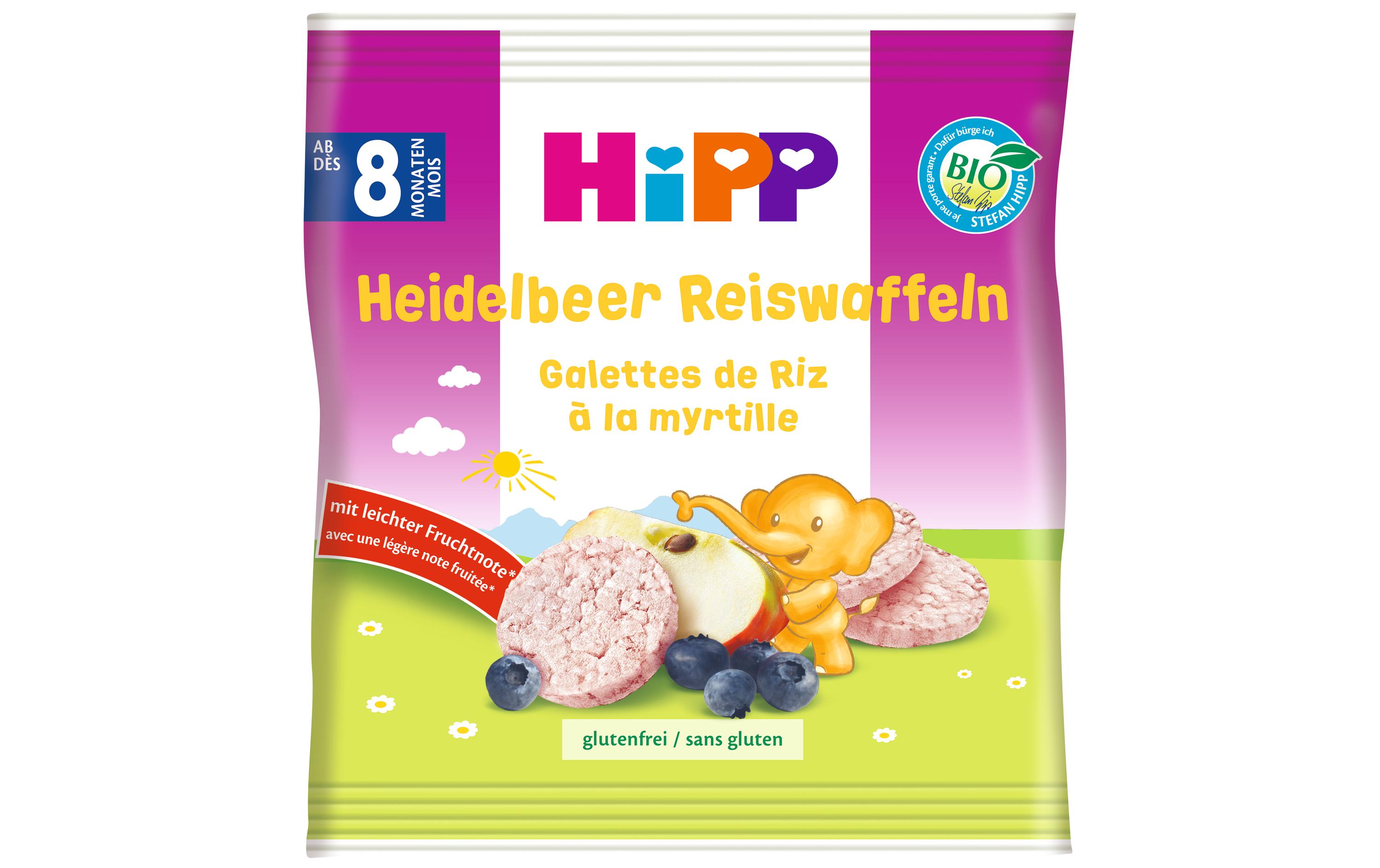Reiswaffel Heidelbeere 30 gHipp Bio Baby Reiswaffeln Heidelbeere