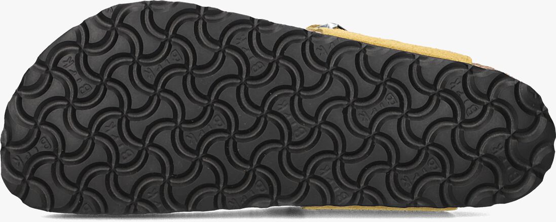 gele birkenstock teenslippers gizeh rivet border