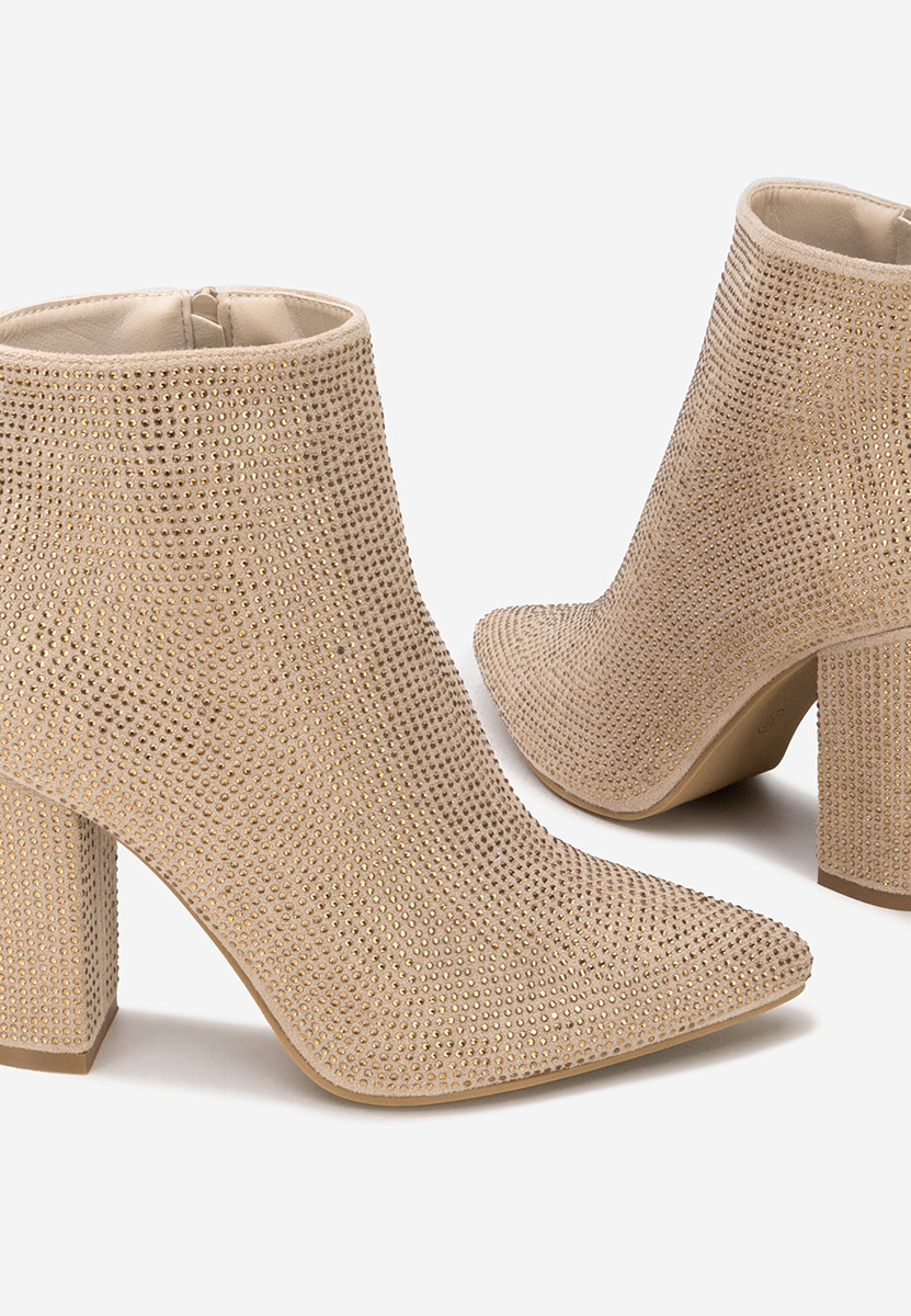 Bottines à gros talon dorées Glira