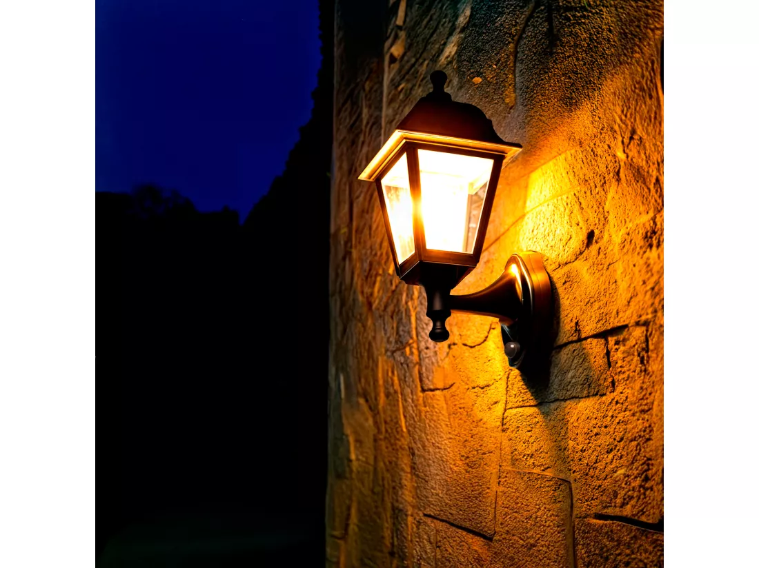 Lampe Murale Extérieure avec Détecteur de Présence PIR Mini Villa Noir