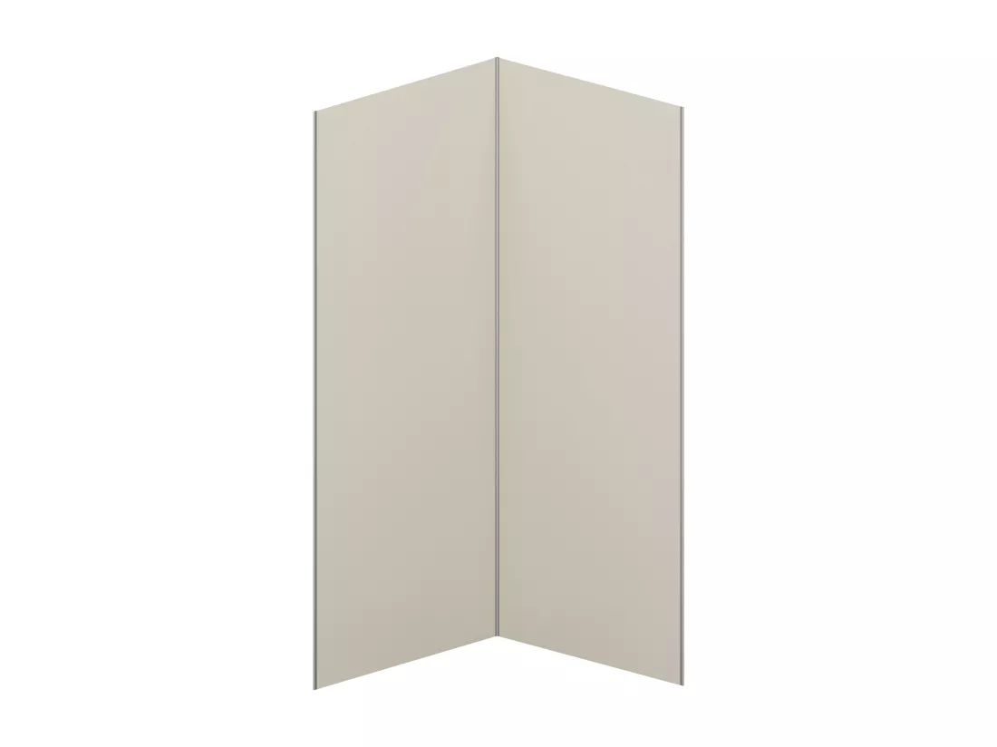 Lot de 2 panneaux muraux de douche ivoire en aluminium avec profilés - 2 x L90 x H210 cm - ITZIAR