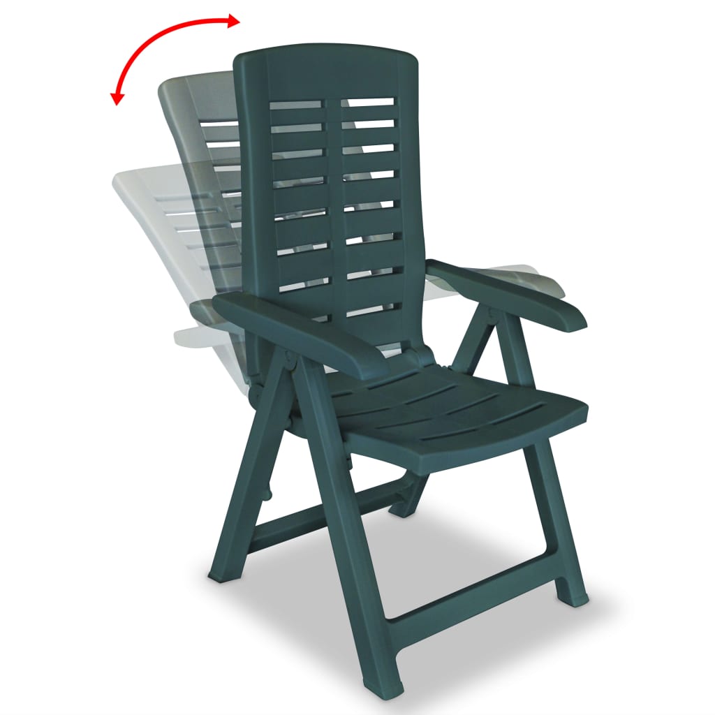 Mobilier à dîner d'extérieur 11 pièces plastique vert