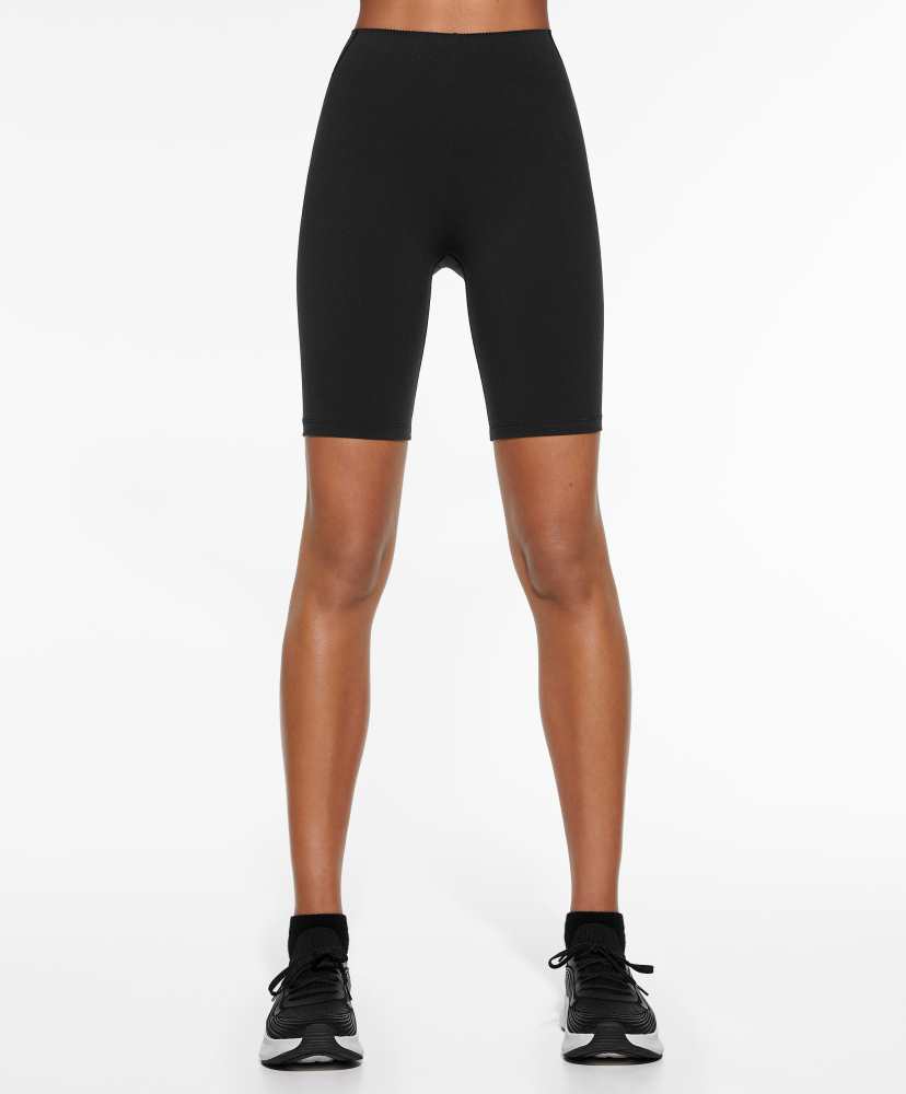 Calça legging de ciclismo com compressão para controle do core, 25 cm