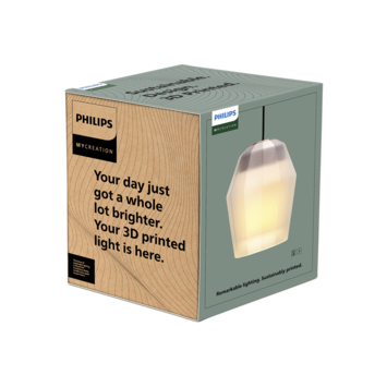 Philips 3D printed hanglamp Emerald one transparant Ø20,3 cm