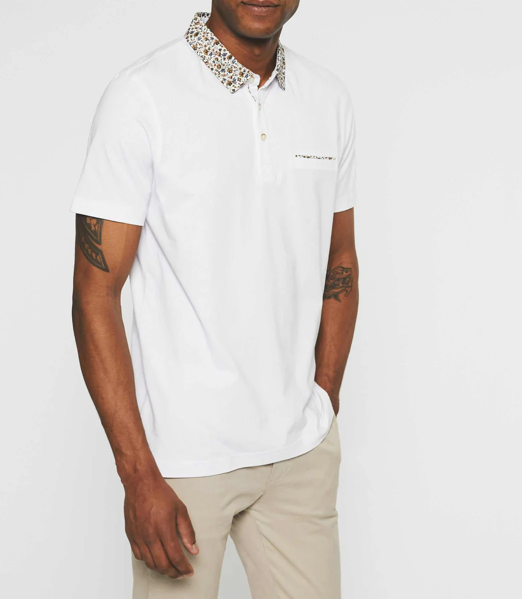 Polo manches courtes blanc NARCISSE