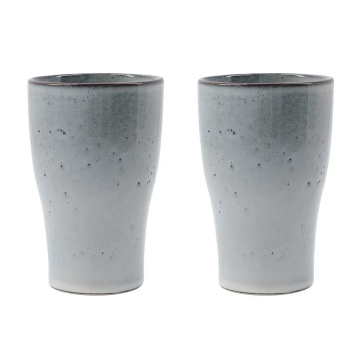 House Doctor - Liss Thermobecher, H 14 cm, hellgrau (2er- Set)