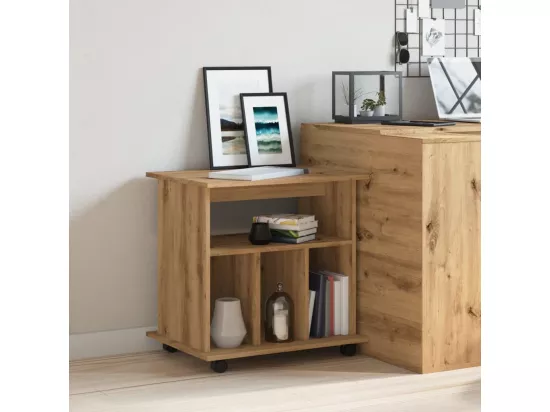 Armoire roulante chêne artisanal 60x45x60 cm bois d'ingénierie
