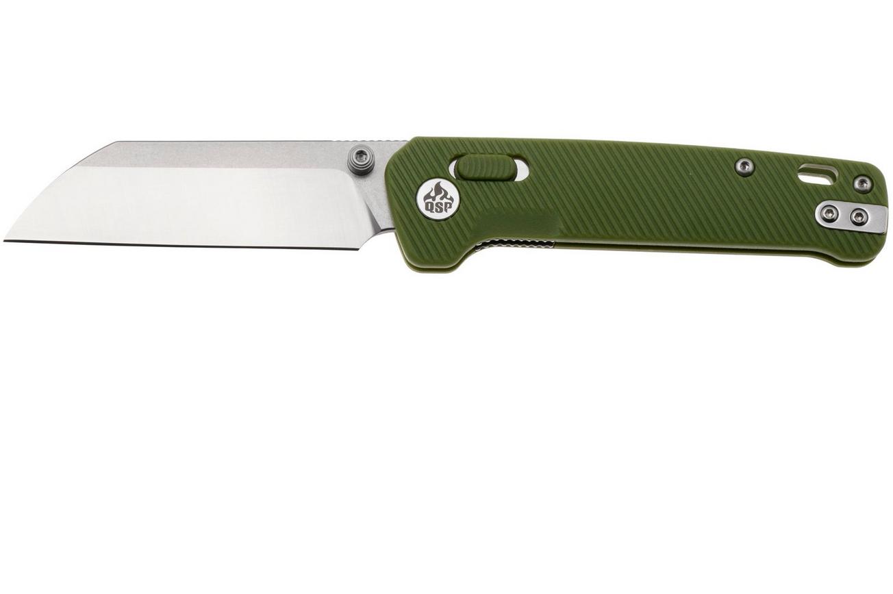 QSP Knife Penguin Glyde QS130GL-B1 Two-Tone 14C28N, Green FRN, zakmes