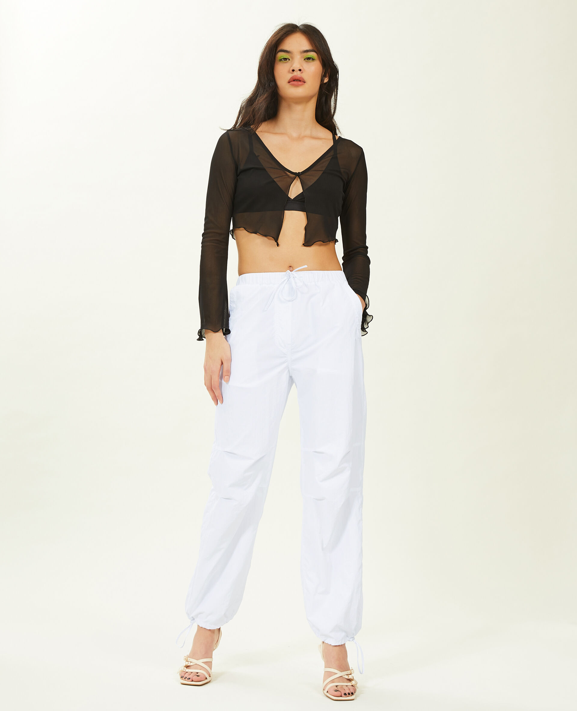 Pantalon parachute - Blanc