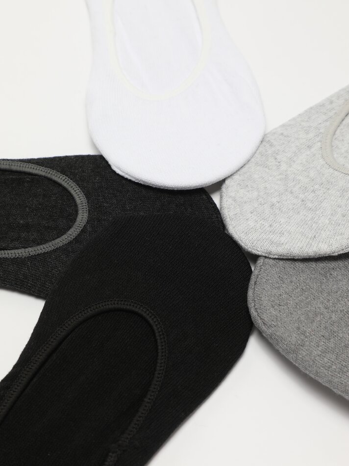 Pacote com 5 pares de meias invisíveis - Cinza