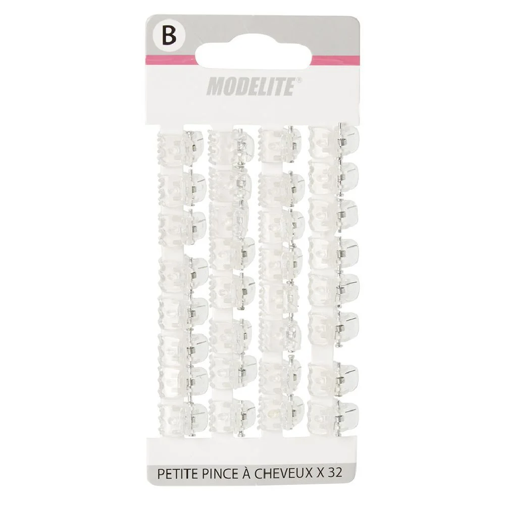 Mini pince plastique transparent x32