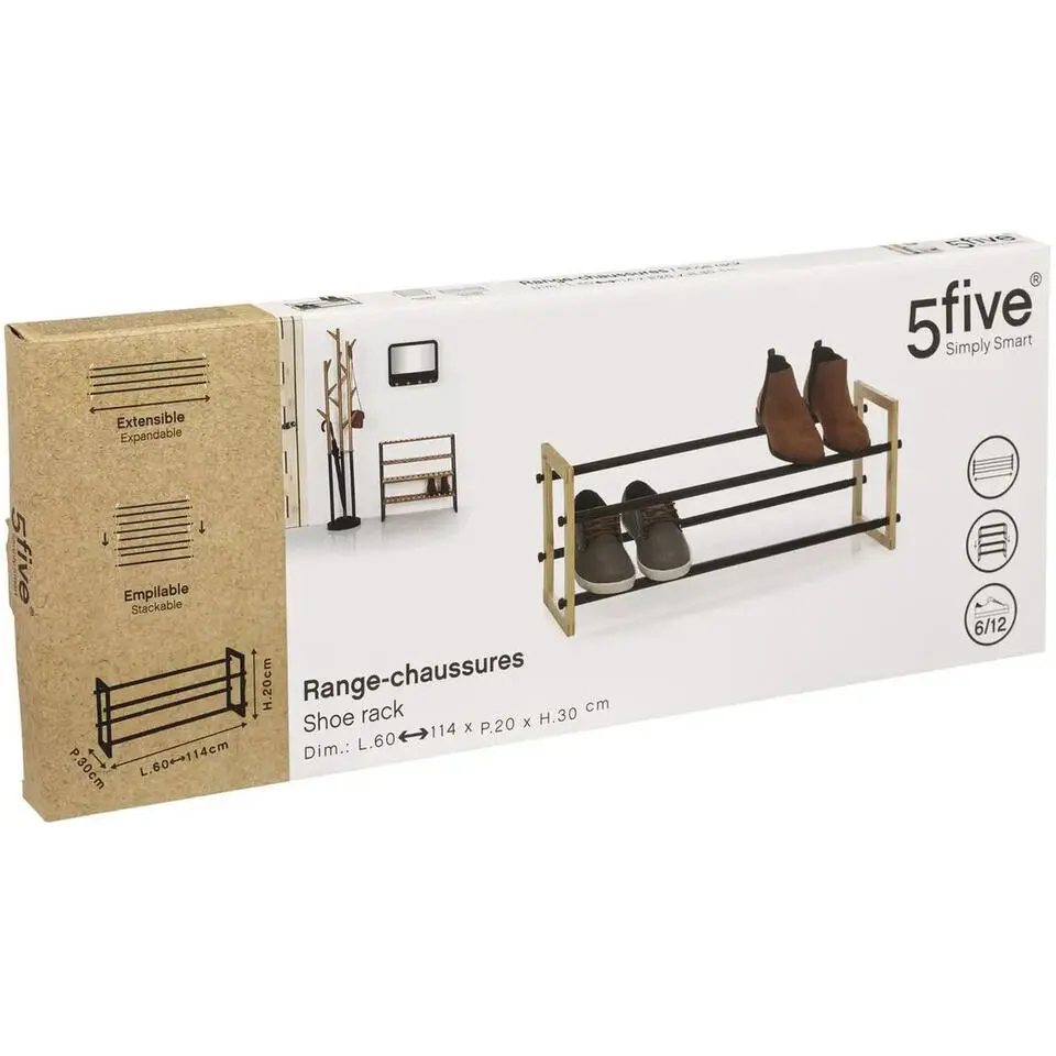5Five Schoenenrek uitschuifbaar - 6-12 paar schoenen - 60 x 30 cm