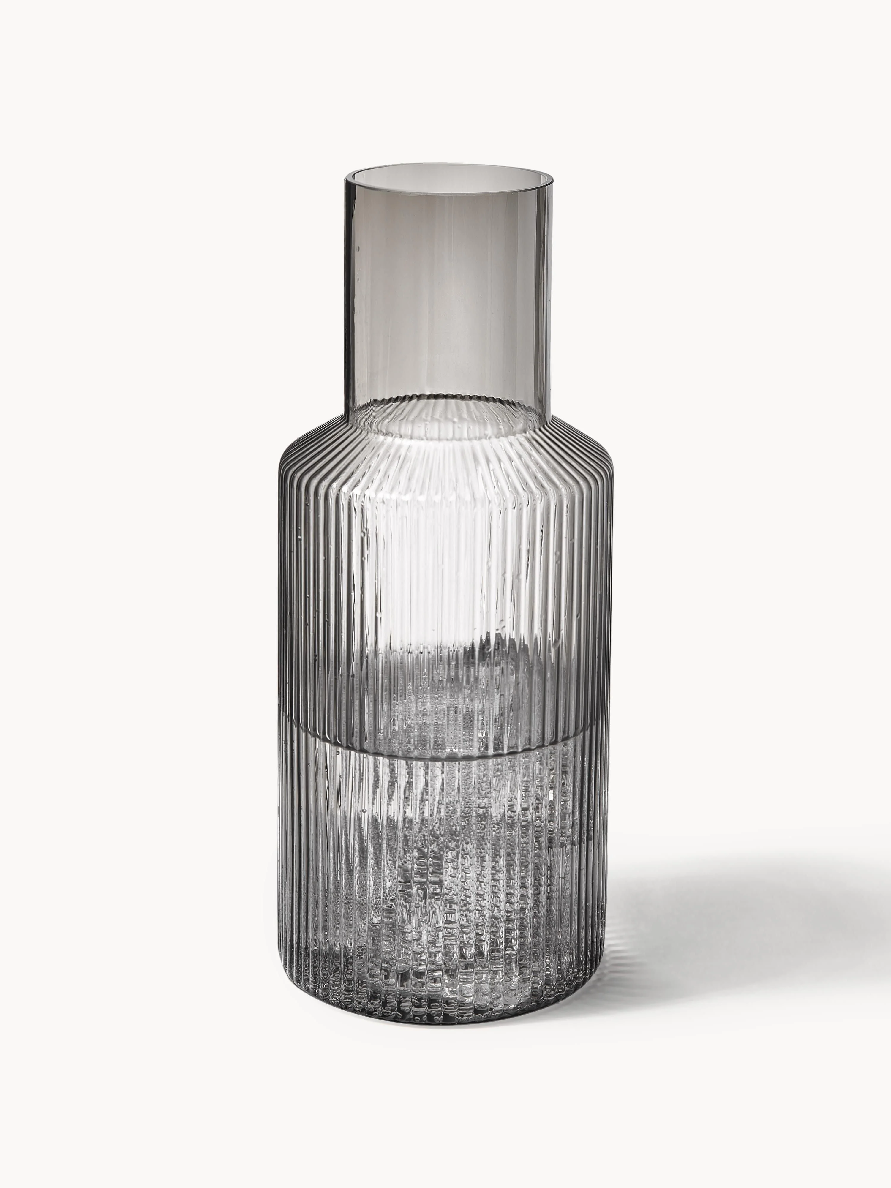 Mondgeblazen kleine waterkaraffen Ripple met waterglas, 2-delig