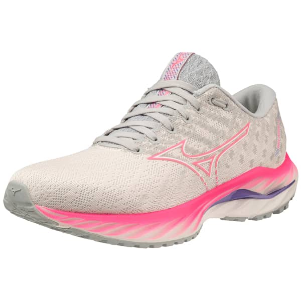 Chaussure running MIZUNO WAVE INSPIRE 19 W SNOW WHITE/HIGH/VIS PINK/P.PUNCH