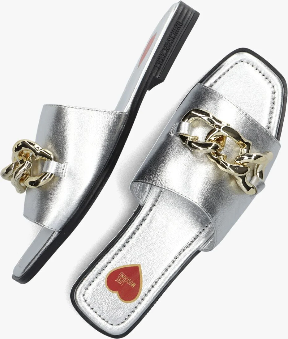 LOVE MOSCHINO zilveren love moschino slippers ja28222