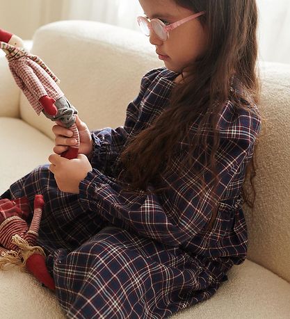 Wheat Kjole - Fanny - Navy Check