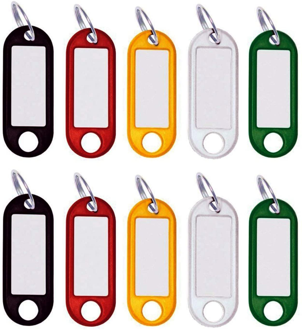 (20er Set) 48mm Schlüsselschilder Beschriftbare Schlüssel Anhänger - Div. Farben