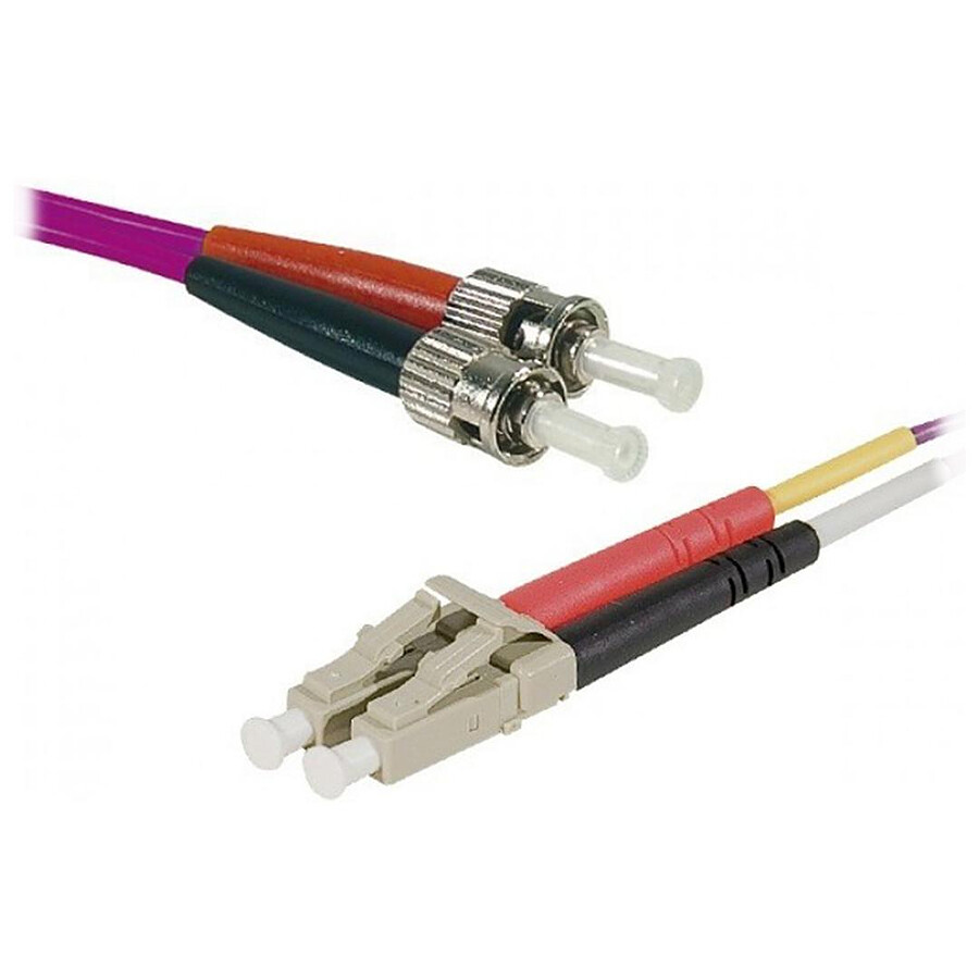 Jarretière optique duplex multimode 2mm OM4 LC-UPC/ST-UPC - 2 m