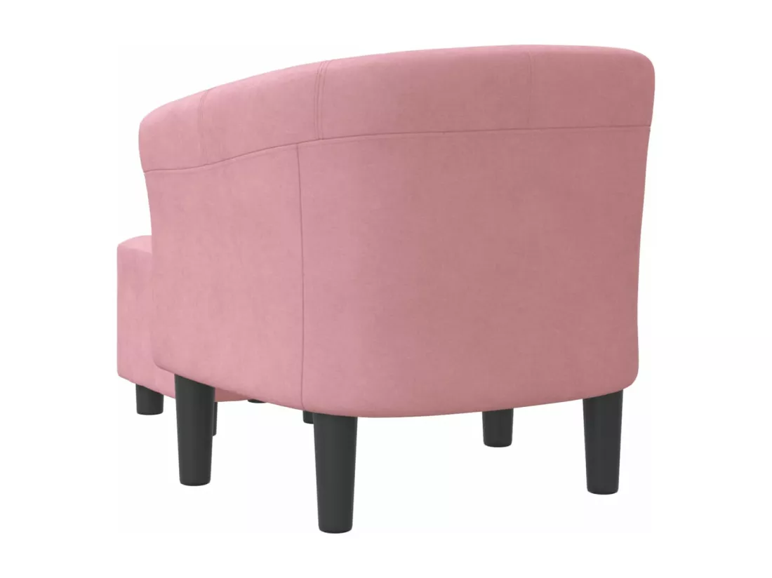 Fauteuil cabriolet avec repose-pied rose velours