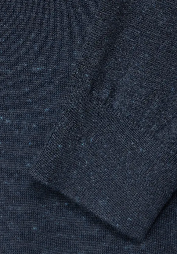 Basic Rollkragen Pullover - eclipse blue melange