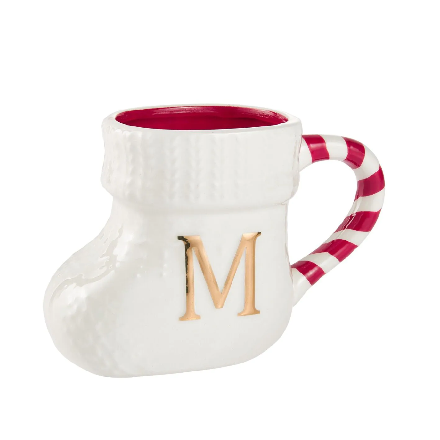 Becher Stiefel mit Buchstabe, M/weiß, 400 ml