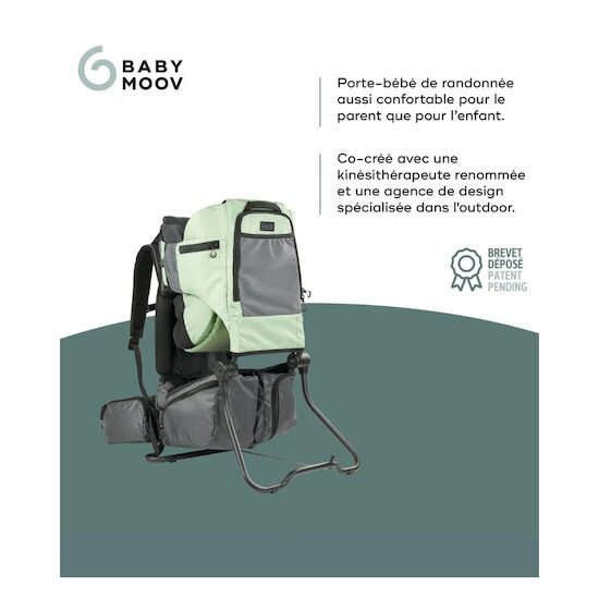 Porte-bébé de randonnée Moov & Hike   Sauge        de               Babymoov