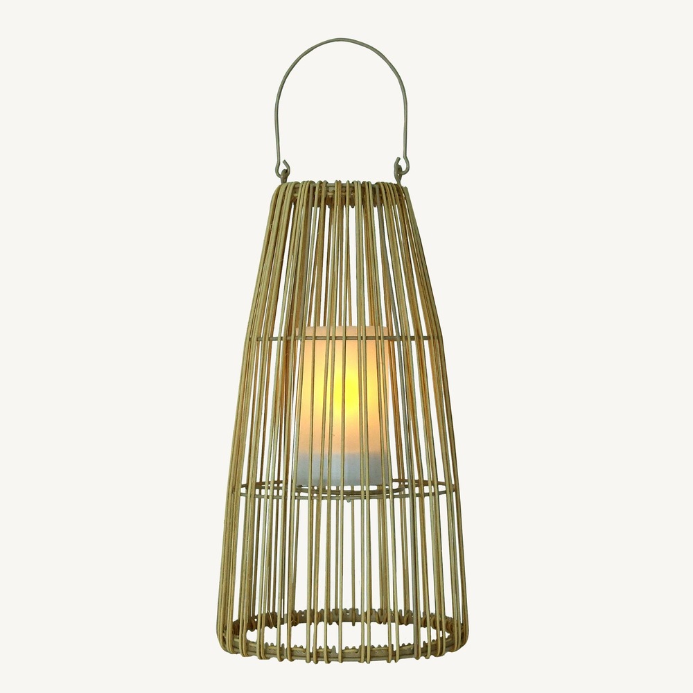 Lanterne solaire bali - effet flamme - blanc chaud - bougie solaire led - extérieur - chromex