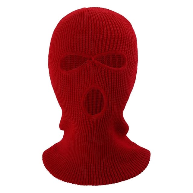 Vinter fuld ansigtsmaske Tre-huls Balaclava strikket hue hals damask