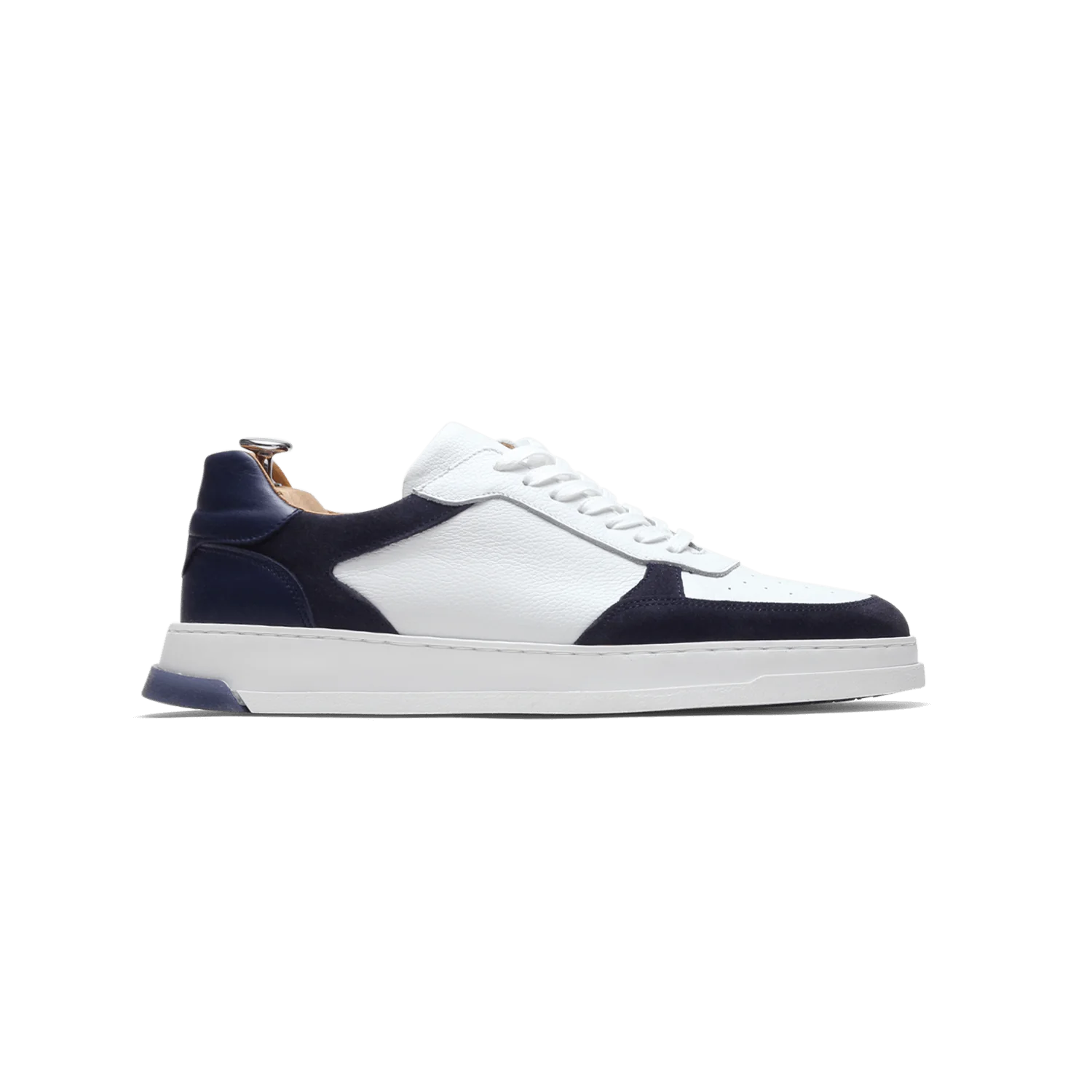 Dutone-Sneakers / Basket en cuir blanc marine