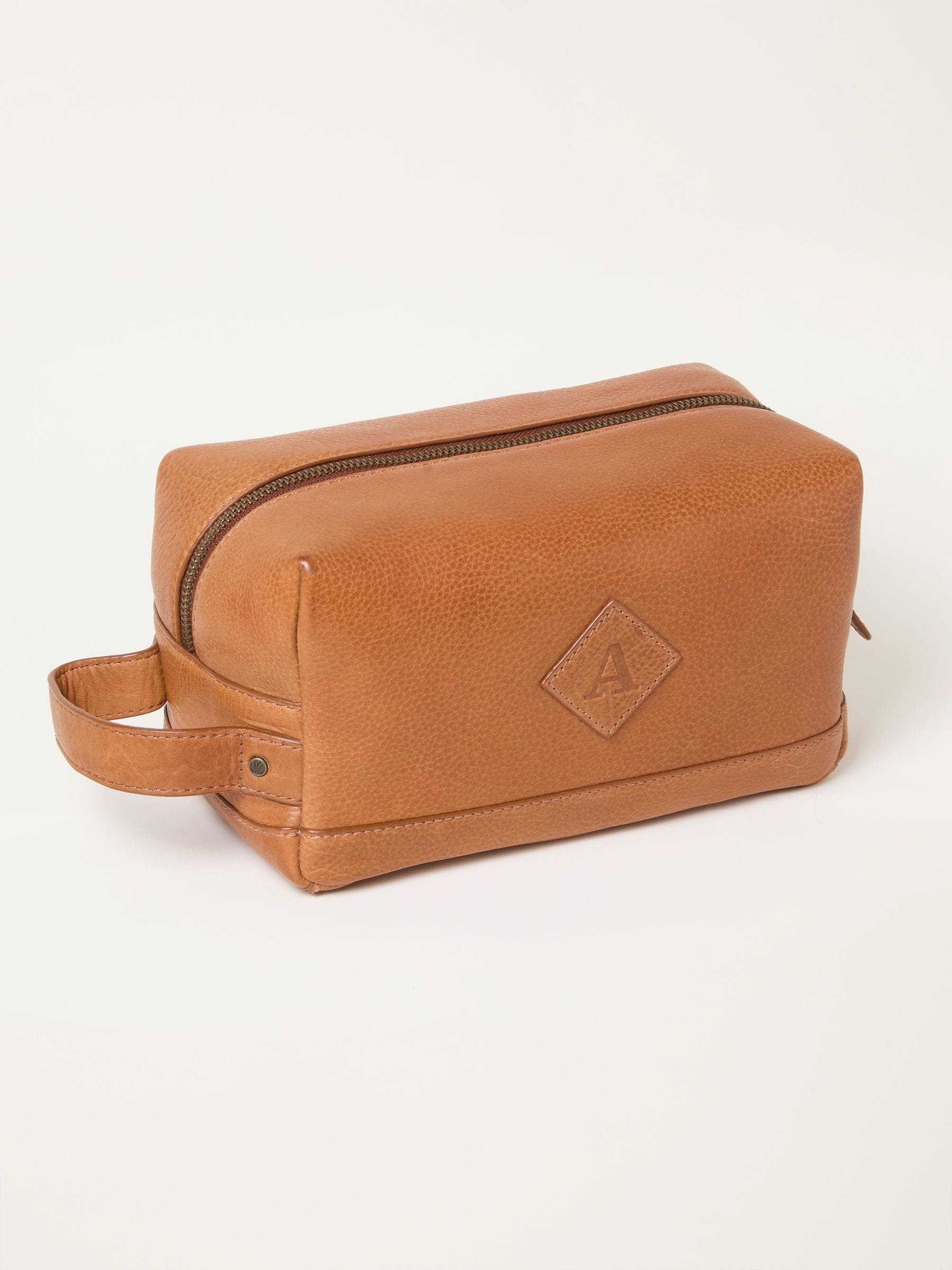 FatFace Alphabet Leather Wash Bag