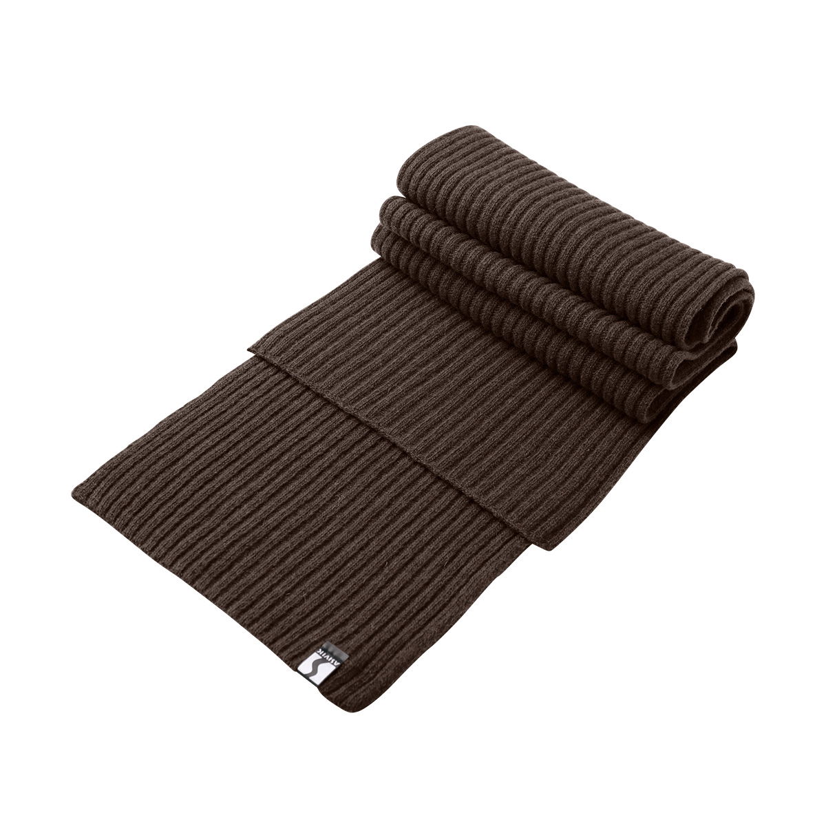 Asivik Knitted Wool Scarf, Dark Brown