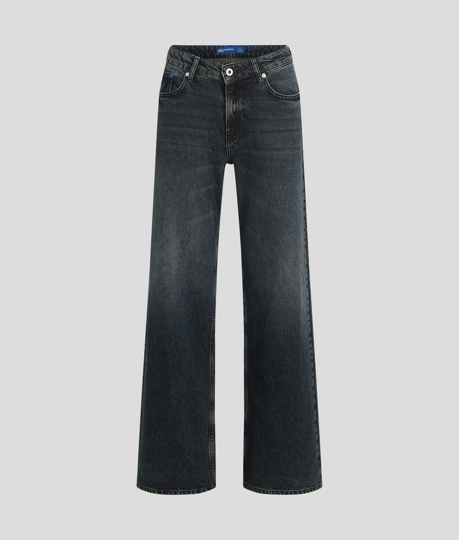 JEAN DÉCONTRACTÉ TAILLE MI-HAUTE - Bleu délavé Noir