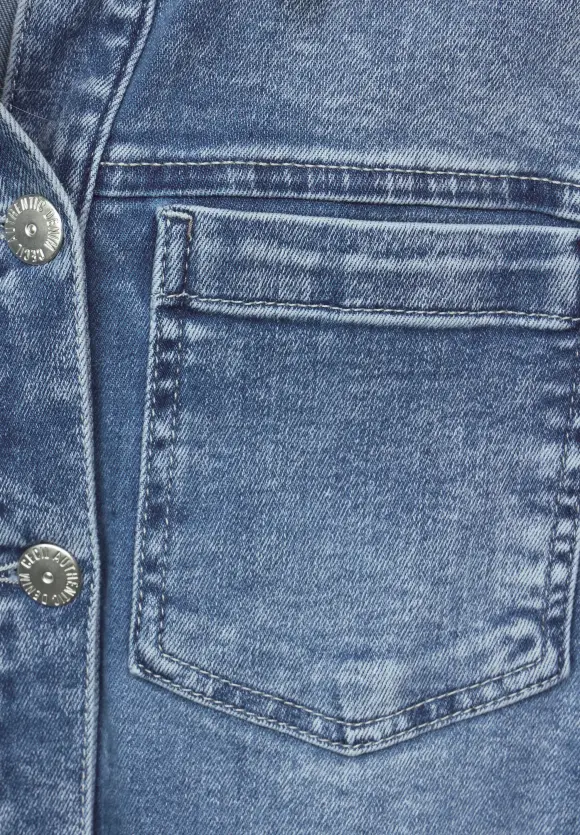 Jeans Overshirt - mid blue wash