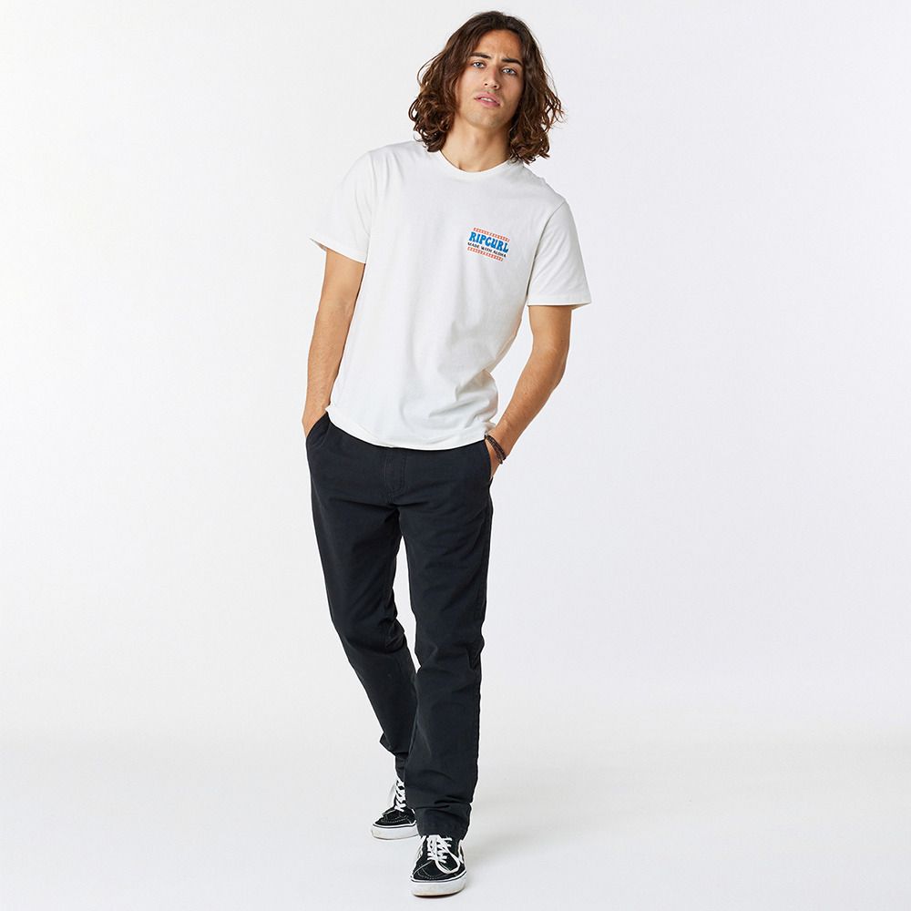 Rip Curl DOWN THE LINE - Tee-shirt Homme bone