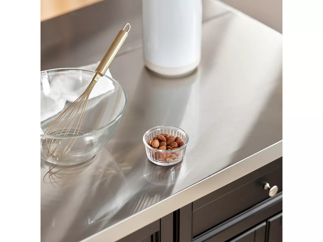 Desserte sur roulettes en Bois avec Plans de Travail Rabattable en Acier INOX, FKW71-SCH