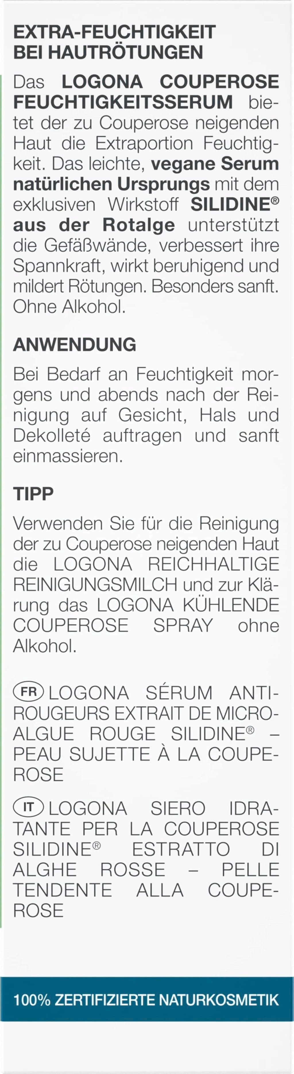 LOGONA  med Couperose Feuchtigkeits-Serum Tag & Nacht, 30 ml