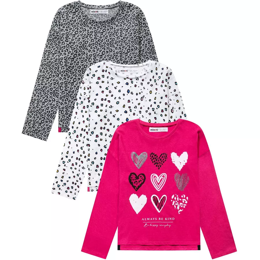 MINOTI 3er-Pack Longsleeves Rosa