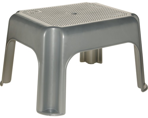 Kunststof opstapje, 36,5 x 24 cm, zilver