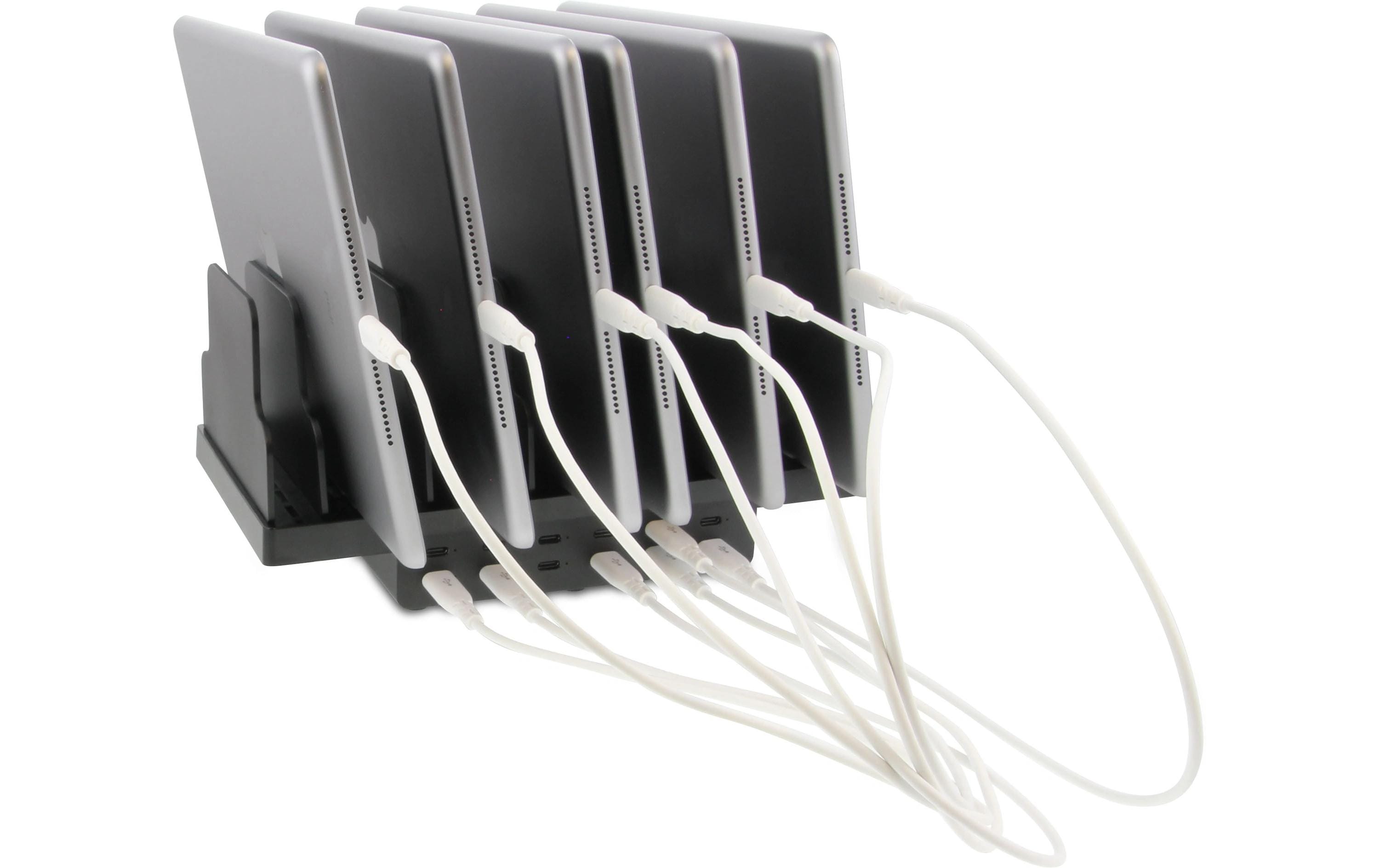 12 Port USB-C SmartCharge 144 W mit Halterung<br>USB-C Power Adapter mit GaN-Technologie für Tablets und Smartphones