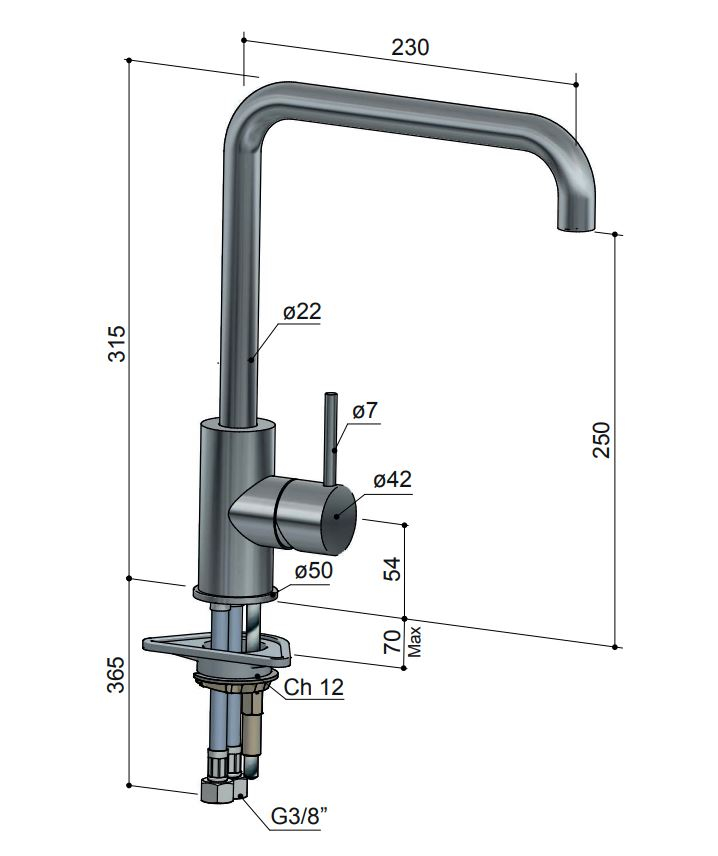 Hotbath Cobber Keukenmengkraan Draaibaar Chroom CB041