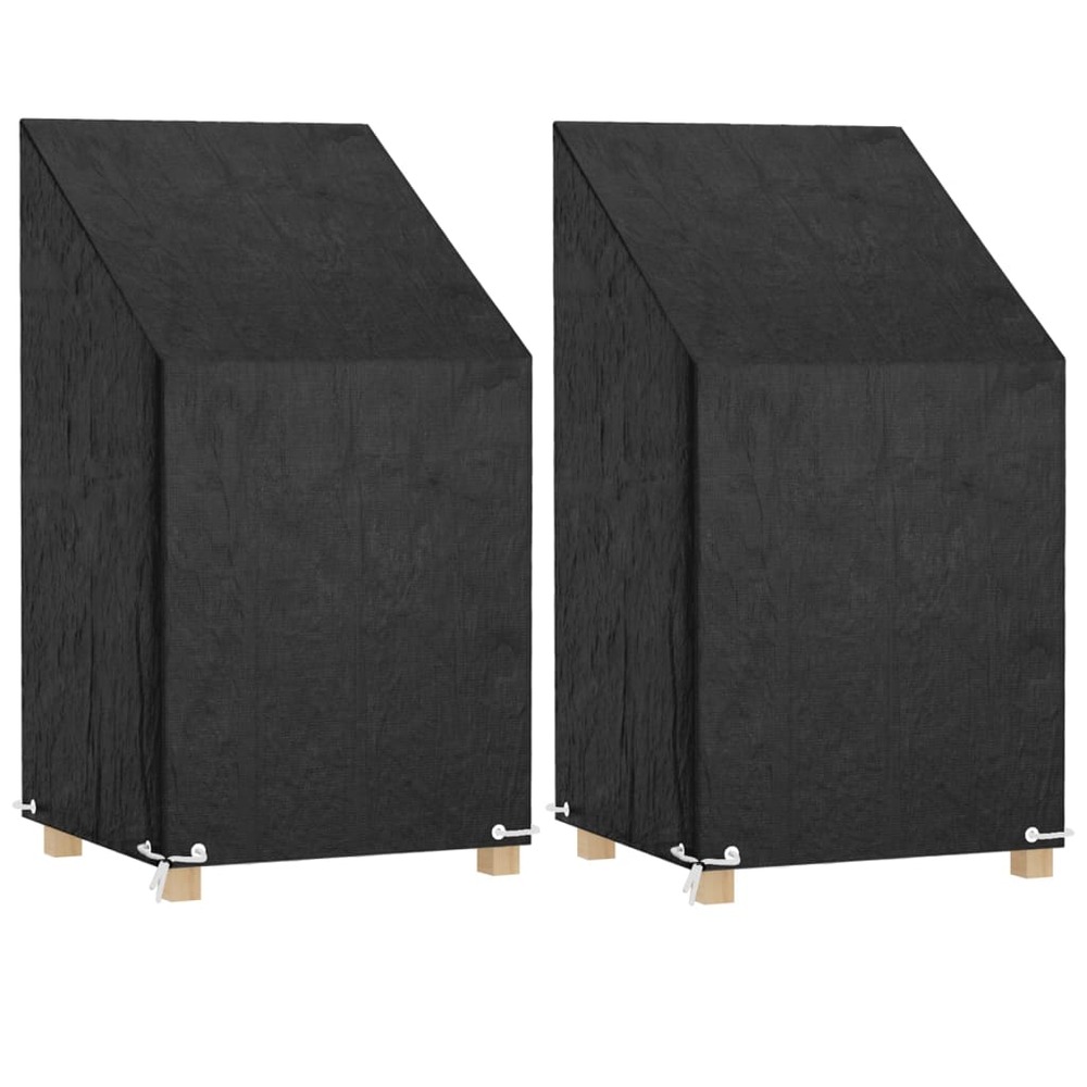 Housses de chaise de jardin 2 pcs 8 œillets 65x65x80/120 cm pe