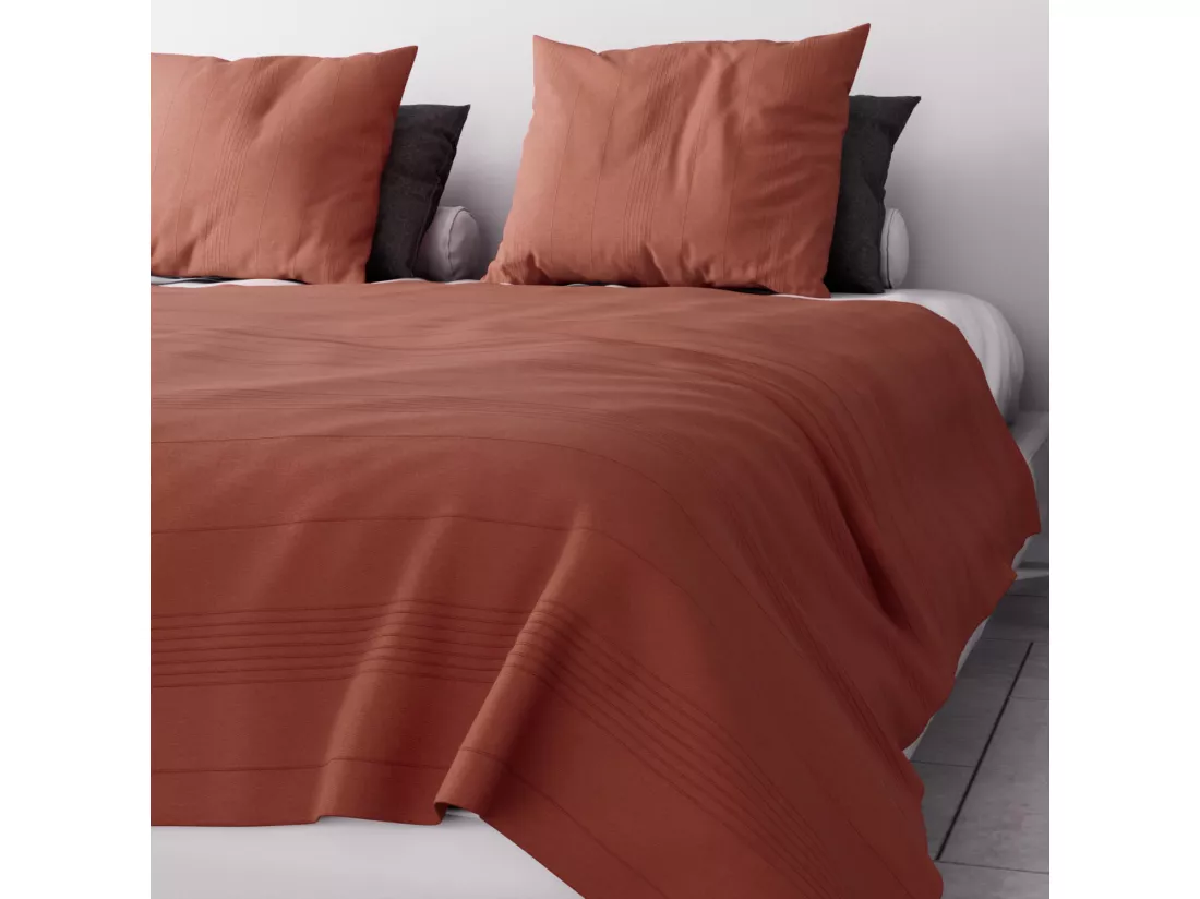 Jeté de lit ou canapé 220x240 cm ADELE brique, par Soleil d'ocre