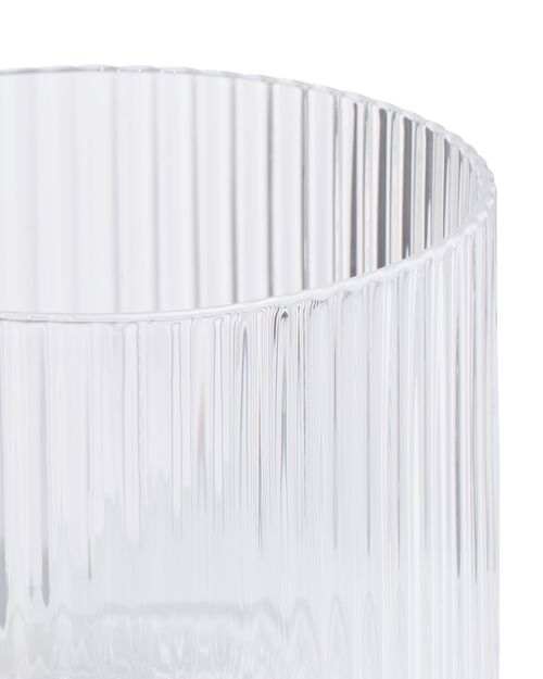 verre pour bougie parfumée S nervuré transparent