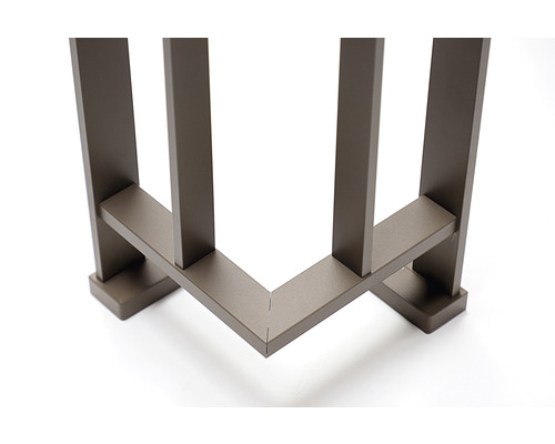 Pertura Triton leuningset, taupe, aluminium, voor vloermontage, 26x26 cm
