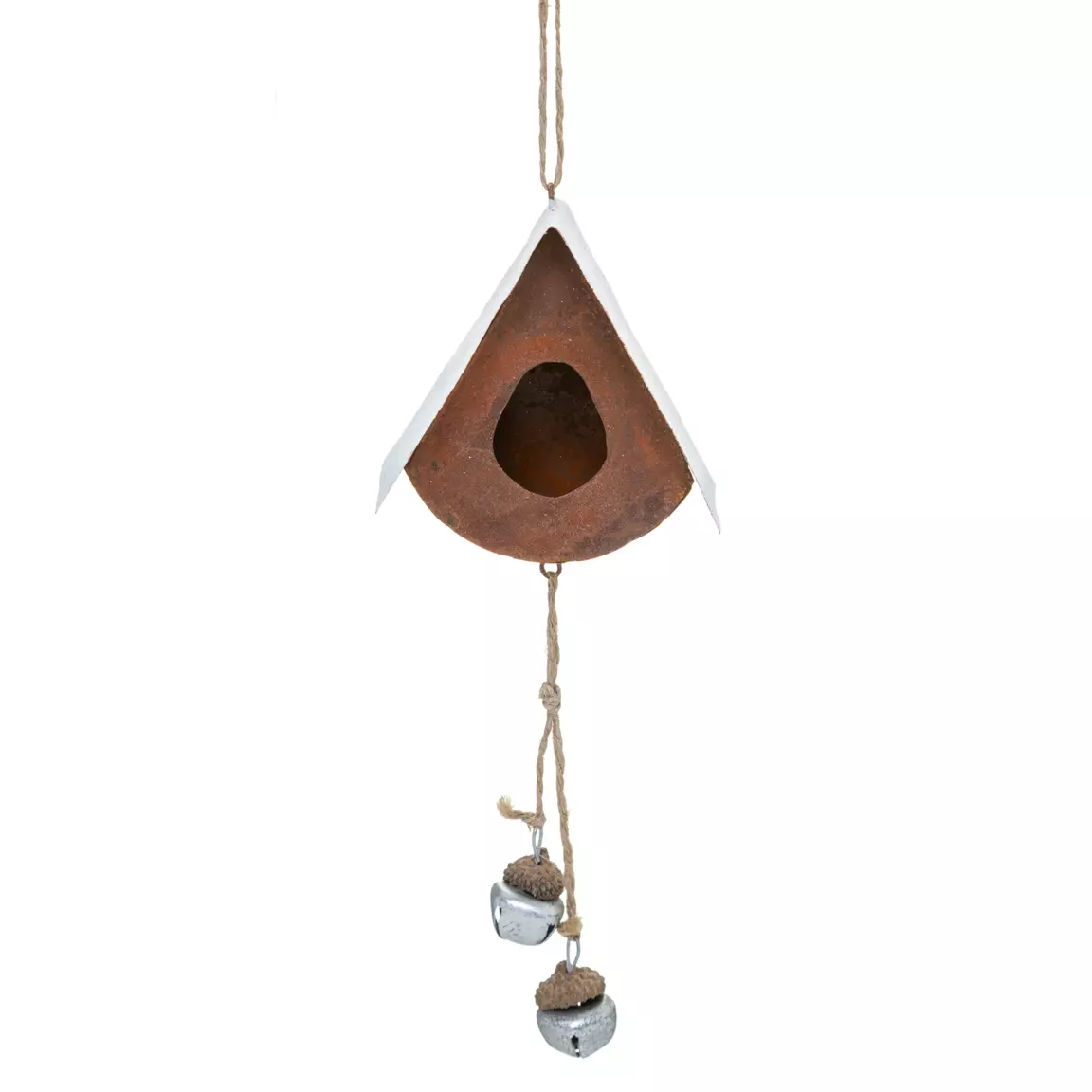 Nichoir de Noël à suspendre (H18 cm) Grelot Rouille