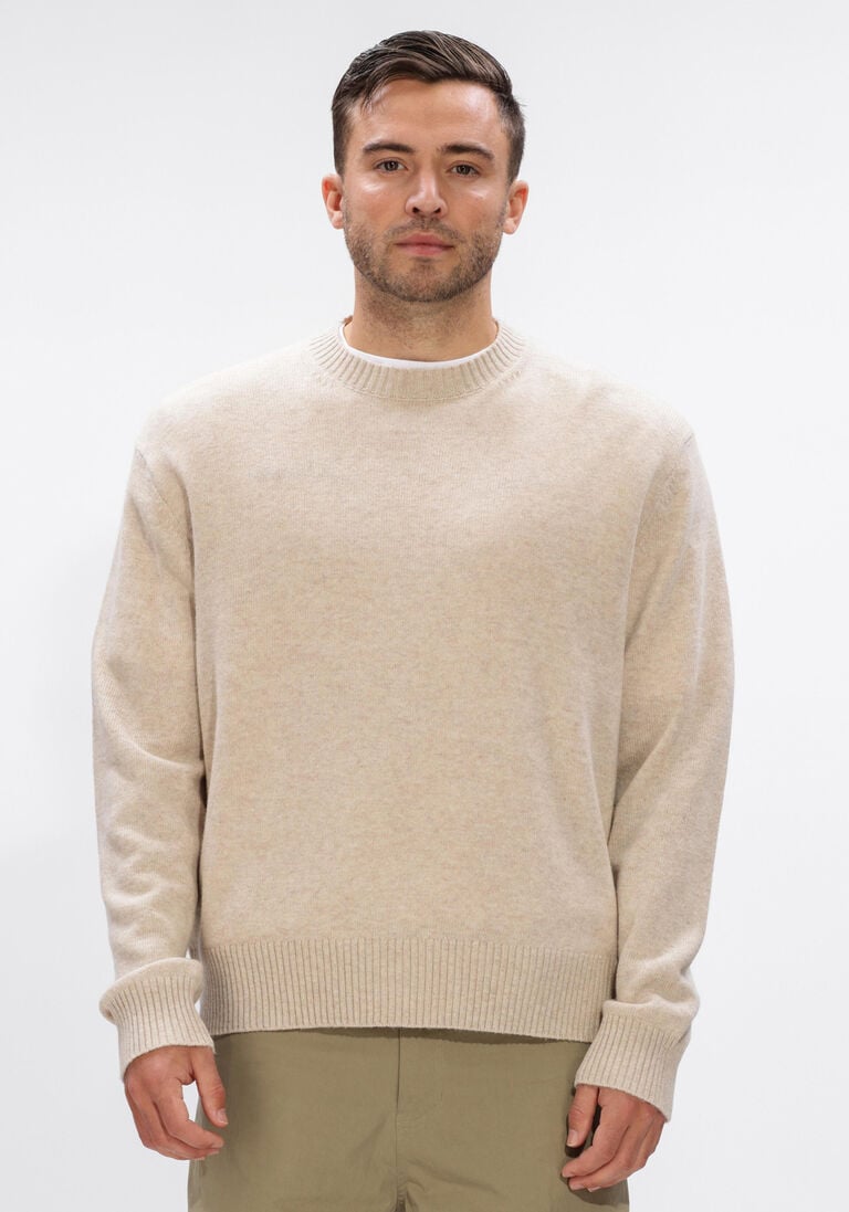 witte olaf hussein trui essential knitted crewneck