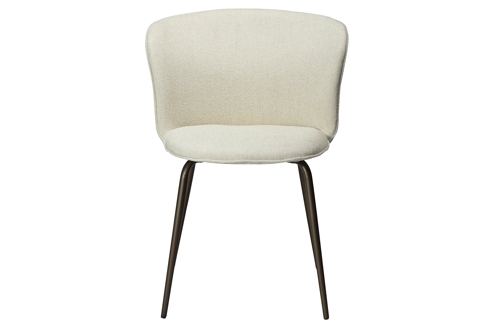 Eden spisestol Tekstil Bouclé Bone White med ben i antikk messing.