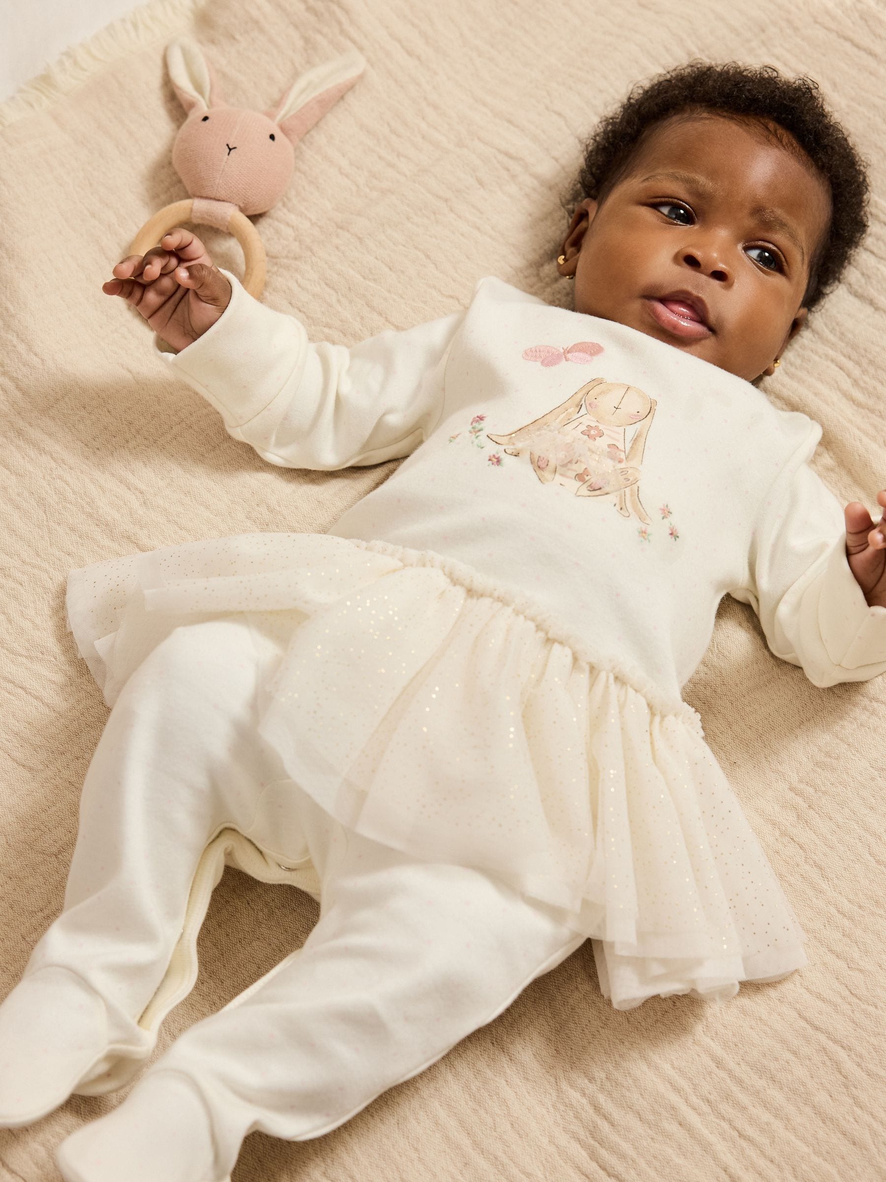 Ecru konijnen tutu - Baby-pyjama (0mnd-2jr)